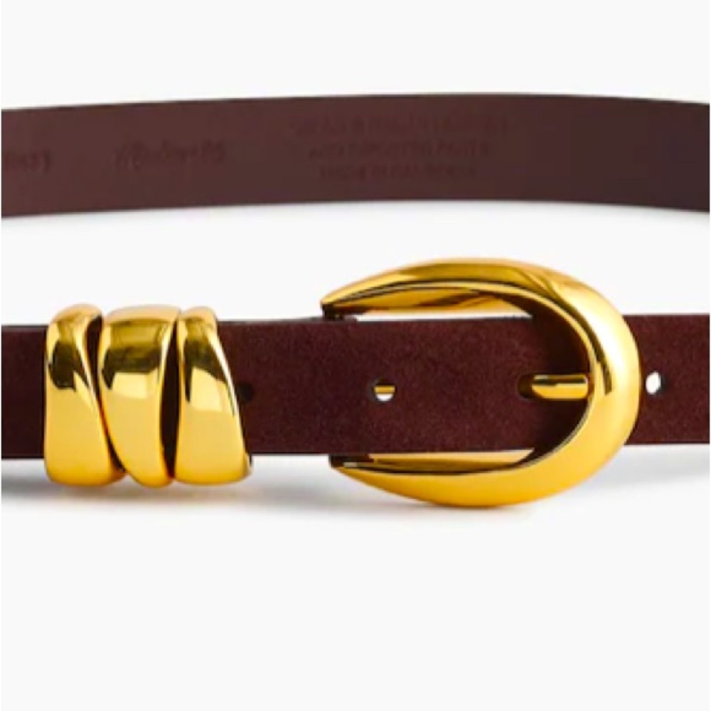 NWT Madewell Triple Metal Suede Keeper Belt - Picture 3 of 9